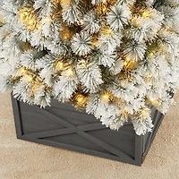 Glitzhome® 26" Warm Gray Wooden Tree Collar