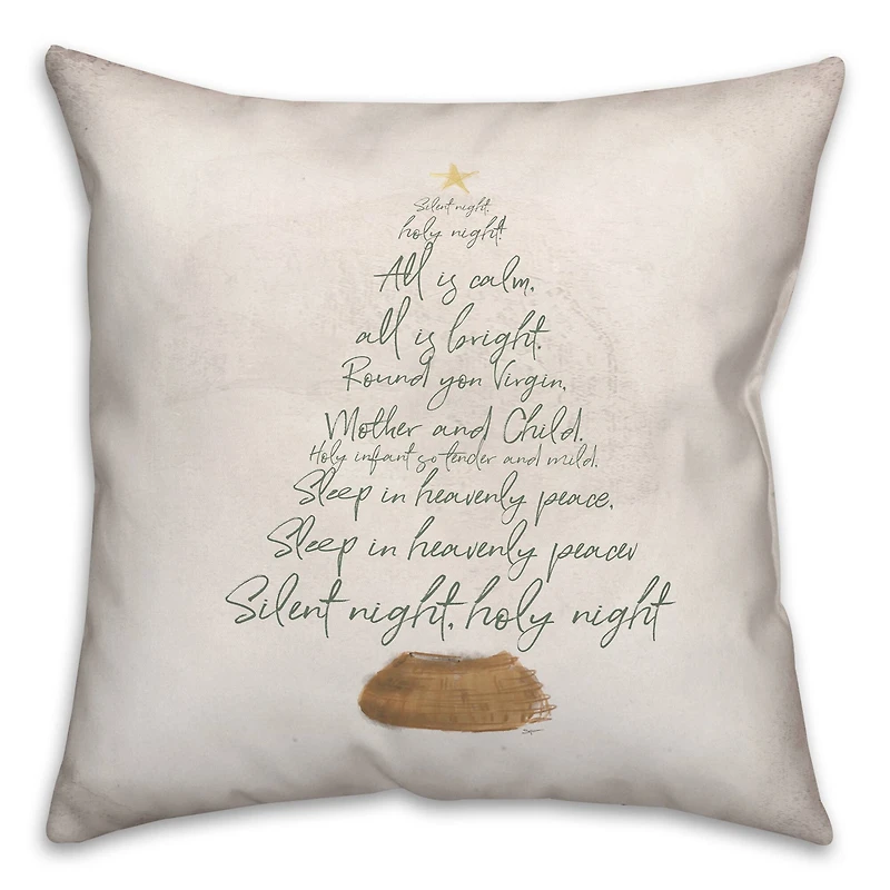 Silent Night Tree 18" x 18" Indoor/Outdoor Pillow