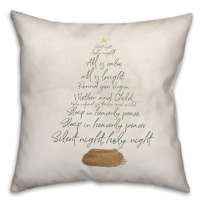 Silent Night Tree 18" x 18" Indoor/Outdoor Pillow