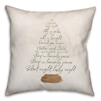Silent Night Tree 18" x 18" Indoor/Outdoor Pillow