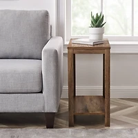 Walker Edison Reclaimed Barnwood Narrow A-Frame Side Table