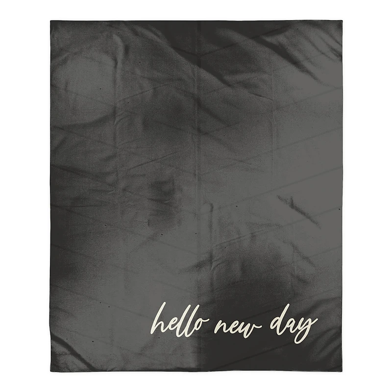 Hello New Day Sherpa Fleece Blanket