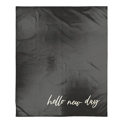 Hello New Day Sherpa Fleece Blanket