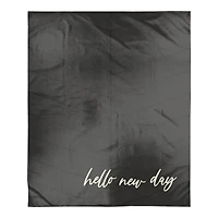 Hello New Day Sherpa Fleece Blanket