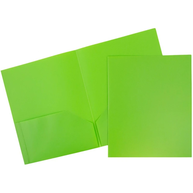 JAM Paper 9.5" x 11.5" Assorted Plastic 2 Pocket POP Folders, 6ct.