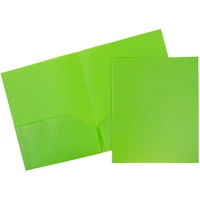JAM Paper 9.5" x 11.5" Assorted Plastic 2 Pocket POP Folders, 6ct.