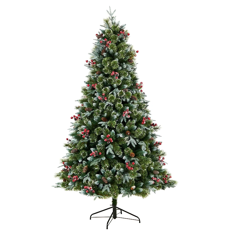 7.5ft. Pre-Lit Snow Tipped Aspen Spruce Artificial Christmas Tree, White LED Lights