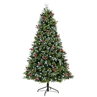 7.5ft. Pre-Lit Snow Tipped Aspen Spruce Artificial Christmas Tree, White LED Lights