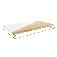 Hello Honey® Mango Wood & Marble Serving Tray