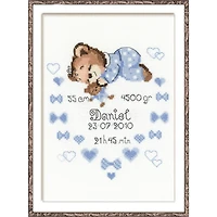 RIOLIS Boys Birth Announcement Counted Cross Stitch Kit R1124