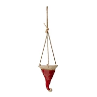 Hello Honey® Hand-Painted Hanging Stoneware Santa Hat Planter