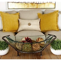 Copper Glass & Metal Modern Serving Bowl