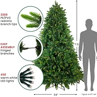 7.5ft. Pre-Lit Real Touch™ Gunnison Pine Artificial Christmas Tree, Warm White LED Lights