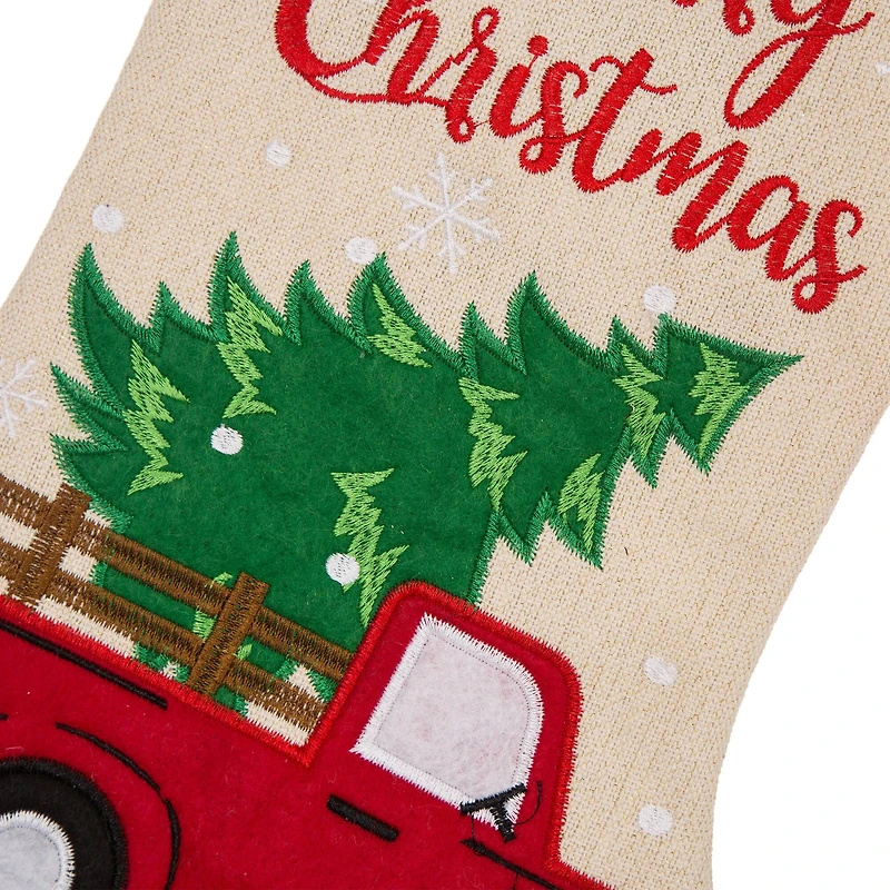 Glitzhome® 21" Truck & Tree Christmas Stockings, 2ct.