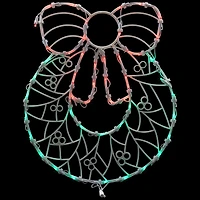 16" White & Clear LED Lighted Wreath Christmas Window Silhouette Decoration