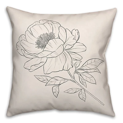 Poppy Floral II 18" x 18" Throw Pillow
