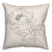 Poppy Floral II 18" x 18" Throw Pillow