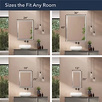 Head West Brushed Nickel Stainless Steel Beveled Accent Vanity Mirror