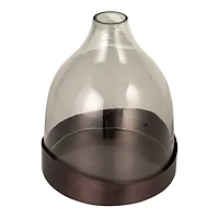 Hello Honey® 10" Clear & Black Metal Sophisticated Glass Cloche with Metal Tray