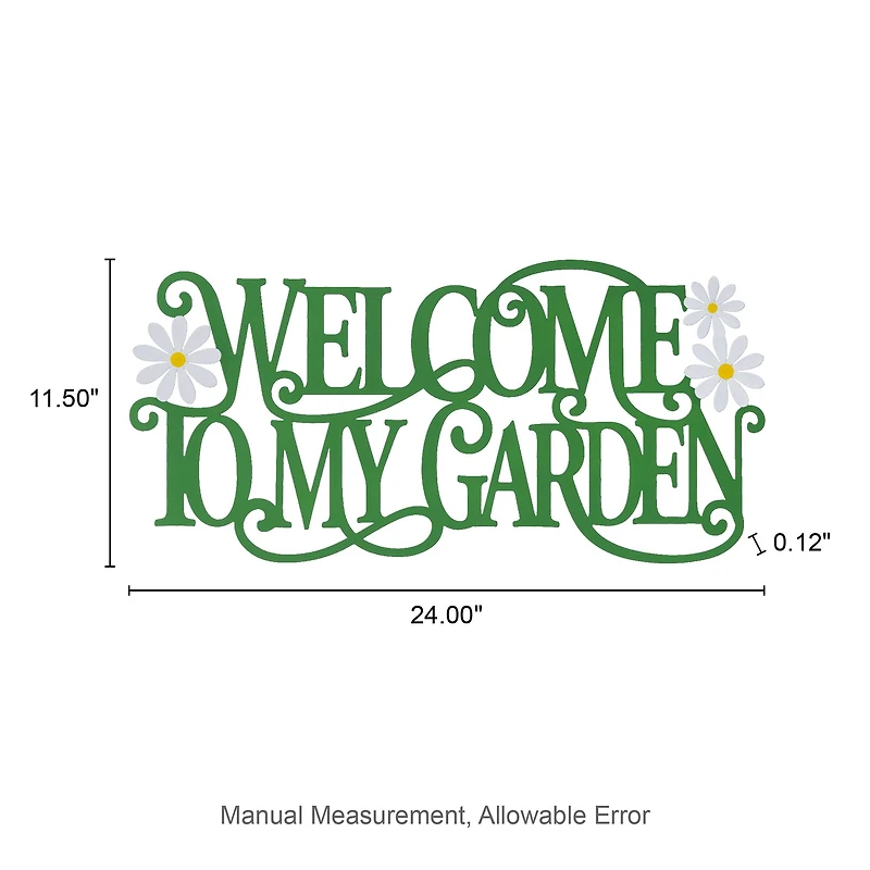 Glitzhome® 24" Welcome to my Garden Metal Cutout Wall Décor