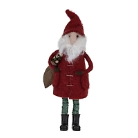 Hello Honey® 8.25" Wool Felt Santa in Winter Coat with Toy Sack