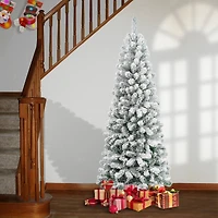 6ft. Unlit Flocked Acacia Medium Artificial Christmas Tree