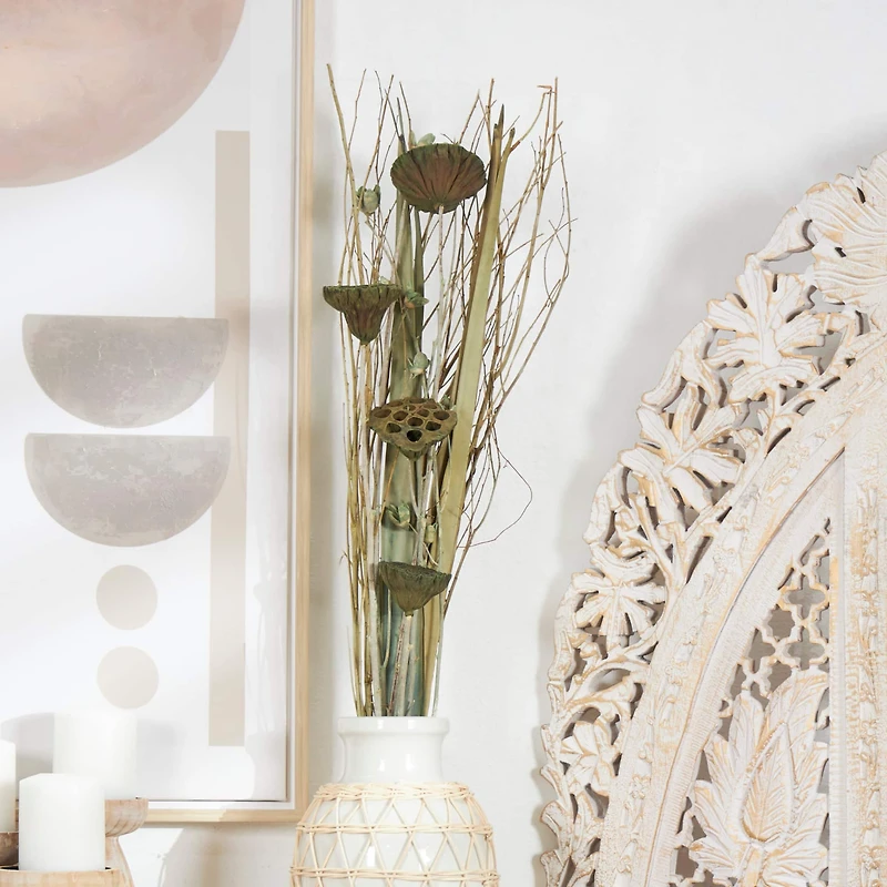 40" Green Dried Plant Bouquet Natural Foliage