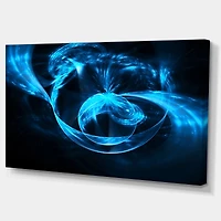 Designart Fractal 3D Circled Blue Waves Abstract Canvas Art Print