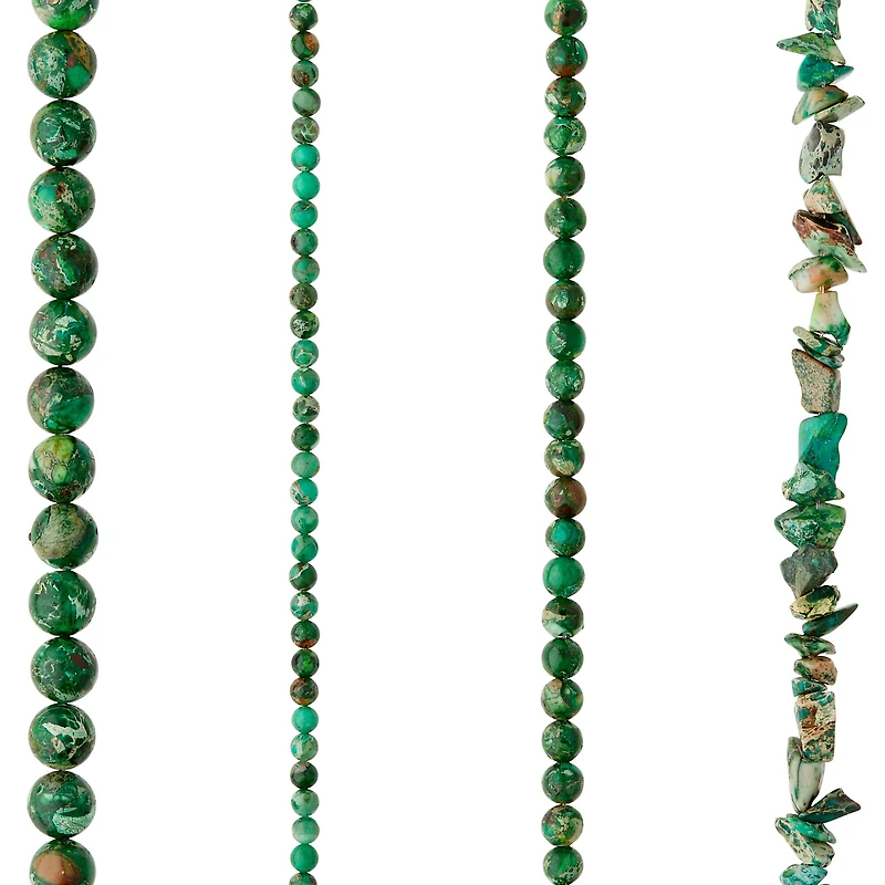 Green Jasper Stone Mix Beads by Bead Landing™