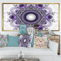 Designart - Purple Fractal Pattern with Circles