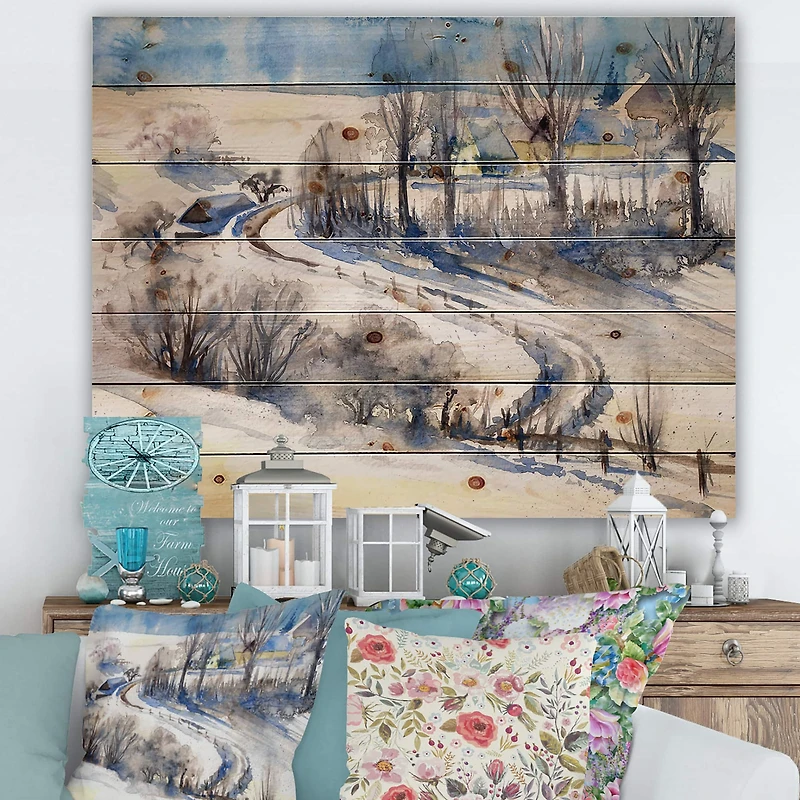 Designart - Country Road In Winter Times I