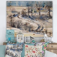 Designart - Country Road In Winter Times I