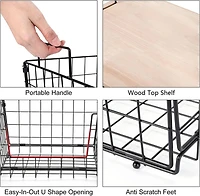 NEX™ Kitchen Countertop Storage Basket with Wood Lid, 2ct.