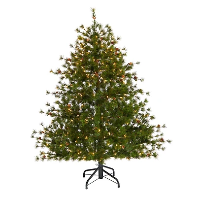 5ft. Pre-Lit Colorado Mountain Pine Artificial Christmas Tree, Clear LED Lights