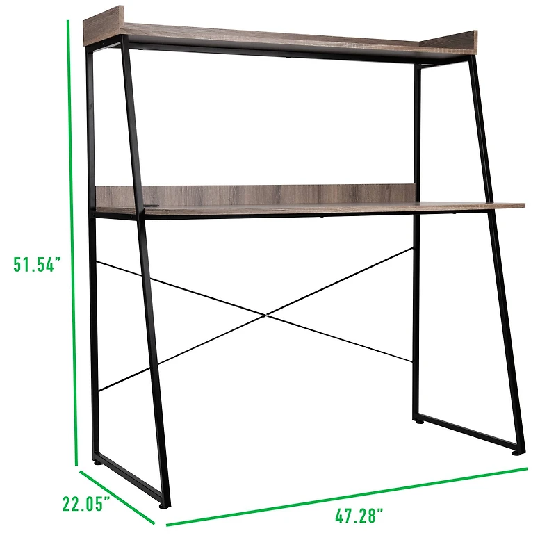 Mind Reader 47" Brown Desk with Top Shelf