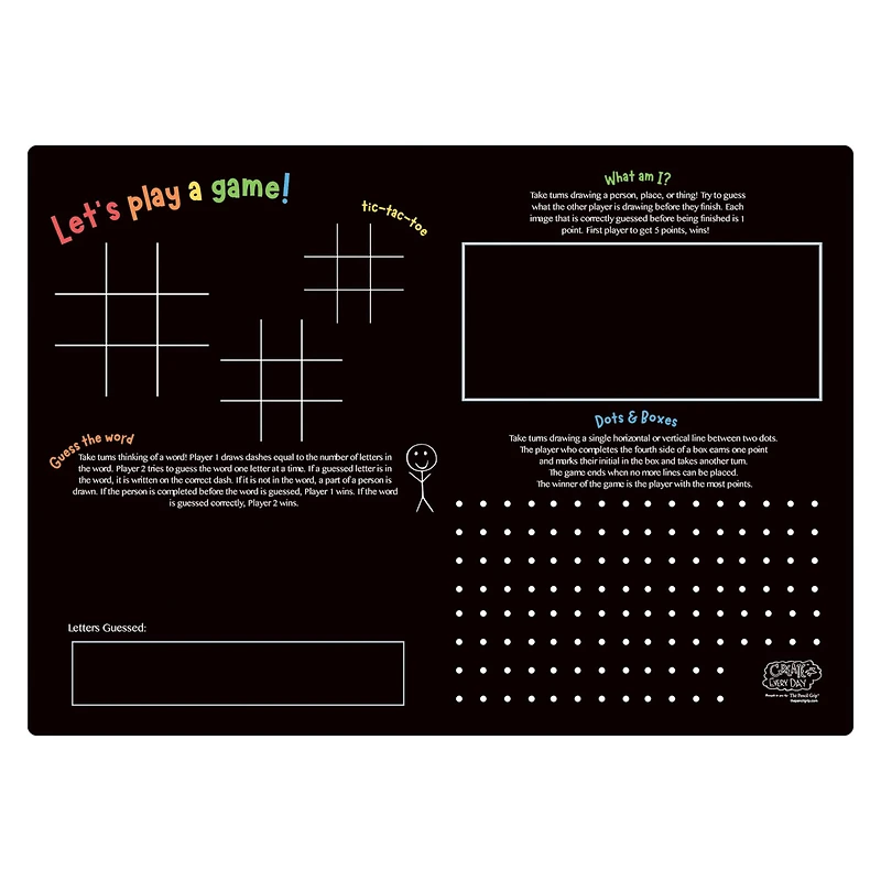 The Pencil Grip Games Reusable Activity Playmats, 6ct.