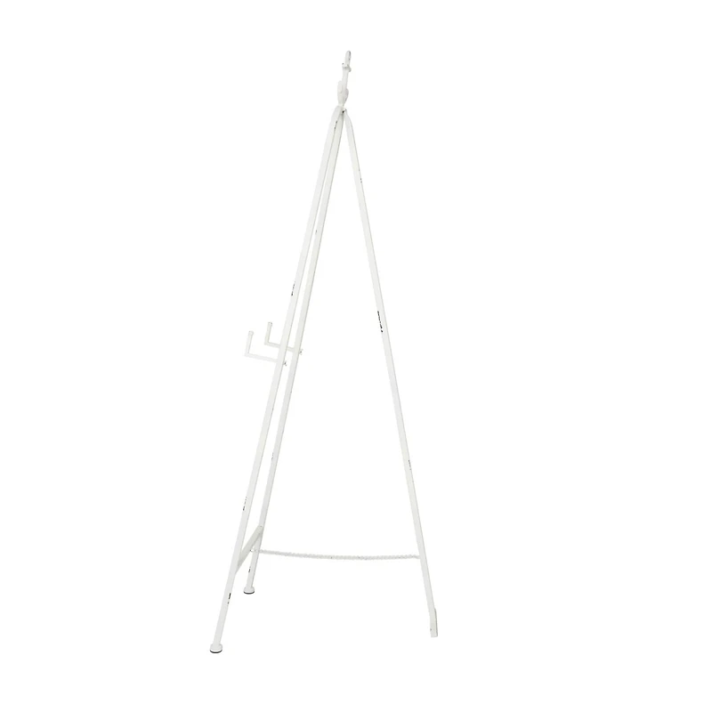 5.5ft. 3-Tier Adjustable White Metal Anchor Easel with Foldable Stand and Chain Support