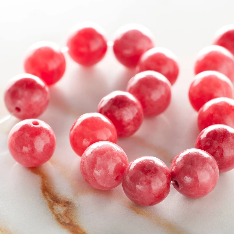 12 Pack:  Coral Round Stone Beads, 10mm by Bead Landing™