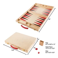 Toy Time Wooden Backgammon Board Game Set