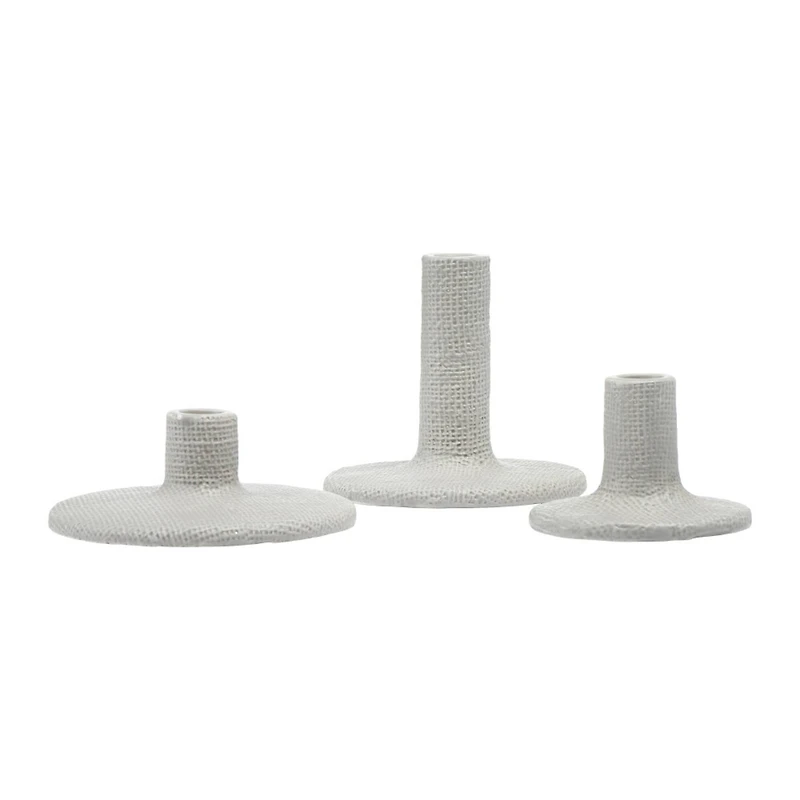 Hello Honey® Stoneware Taper Candle Holders Set, 3ct.