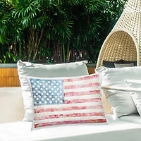 Stupell Industries Patriotic Brushed Flag Outdoor Printed Pillow