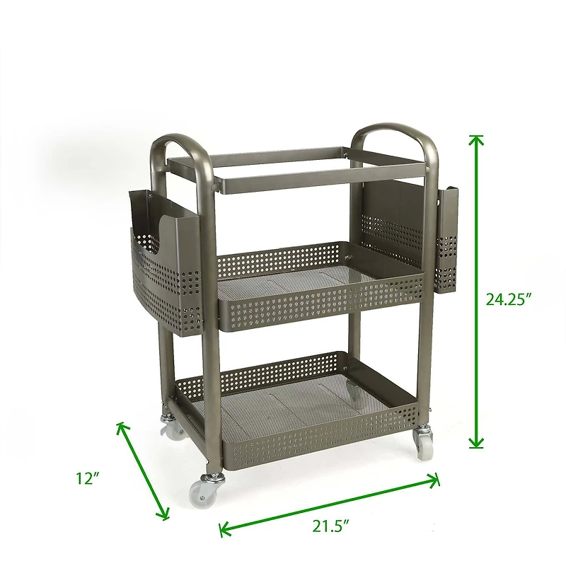 Mind Reader Silver Heavy Duty Mobile File Cart