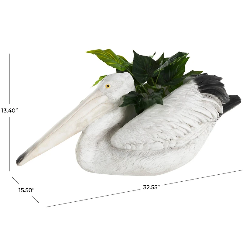 33" Light Gray Pelican Textured Planter