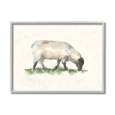 Stupell Industries Grazing Sheep Gray Framed Wall Art