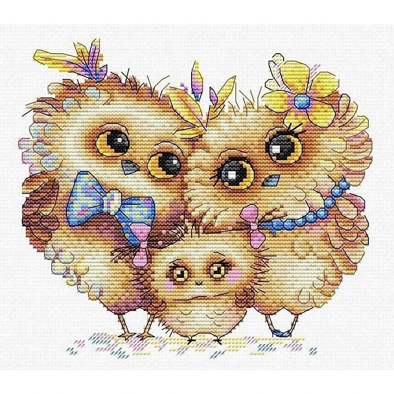 MP Studia Bird Family Cross Stitch Kit