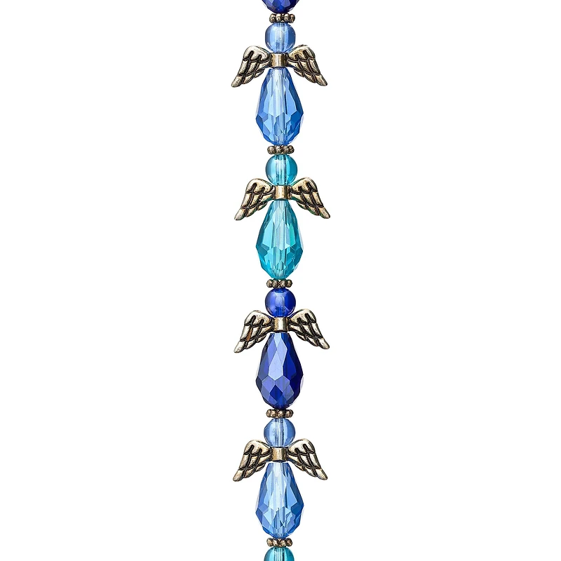 12 Pack: Aqua Mix Glass & Metal Angel Beads by Bead Landing™