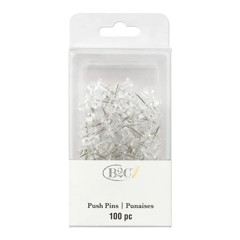 24 Packs: 100 ct. (2,400 total) Clear Pushpins by B2C®