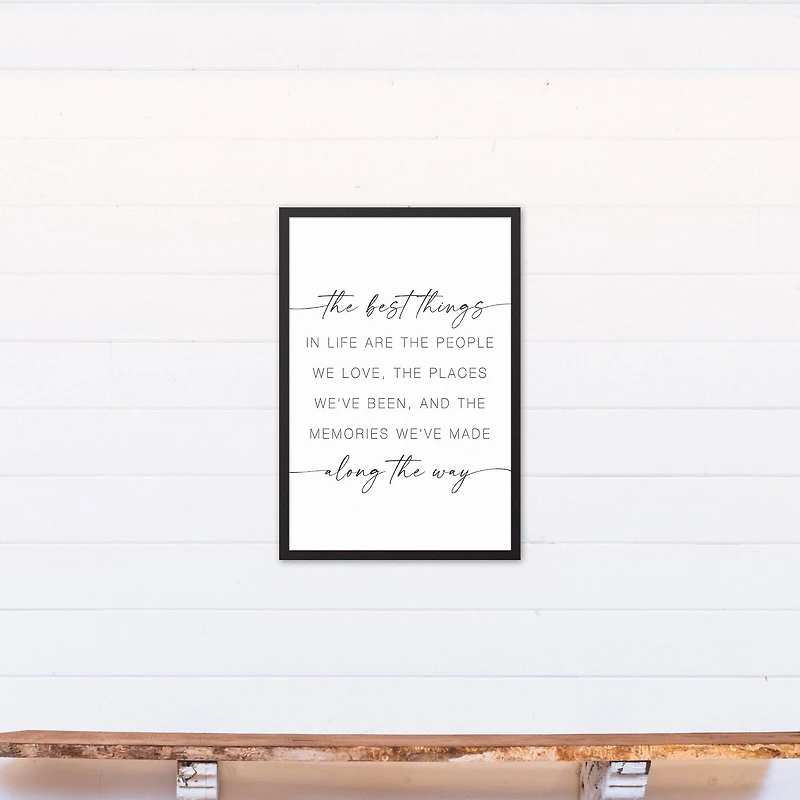 The Best Things in Life 20" x 30" Black Framed Canvas