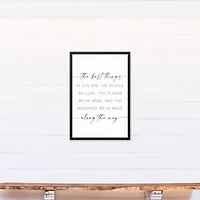 The Best Things in Life 20" x 30" Black Framed Canvas