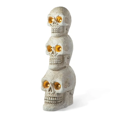 Glitzhome® 25.5" Lighted Halloween Skull Porch Décor with Timer